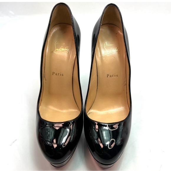 🔥😍🔥 Christian Louboutin Bianca 140 Black Patent Platform Pumps 39.5❤️🔥❤️ - Picture 4 of 5